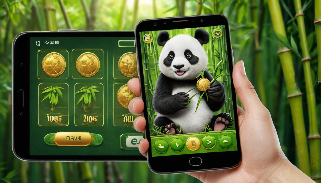大竹子（Big Bamboo）試玩示意圖：免費體驗熊貓竹林主題老虎機的手機畫面