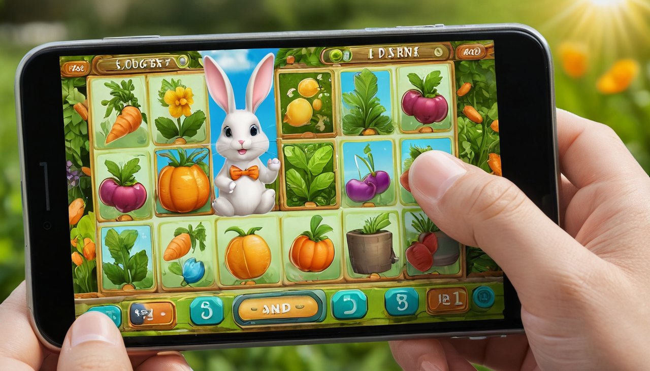 胖兔子（Fat Rabbit）試玩示意圖：免費體驗菜園胖兔吃紅蘿蔔變大主題老虎機的手機畫面