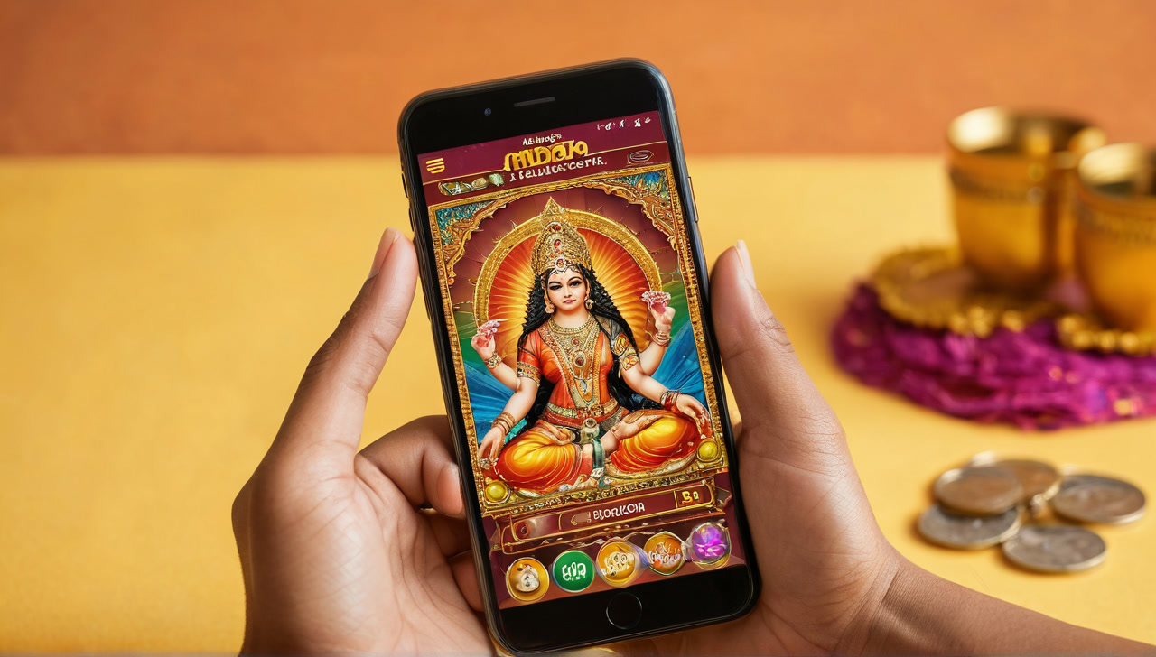 吠陀女神試玩示意圖：印度吠陀女神主題老虎機的手機畫面