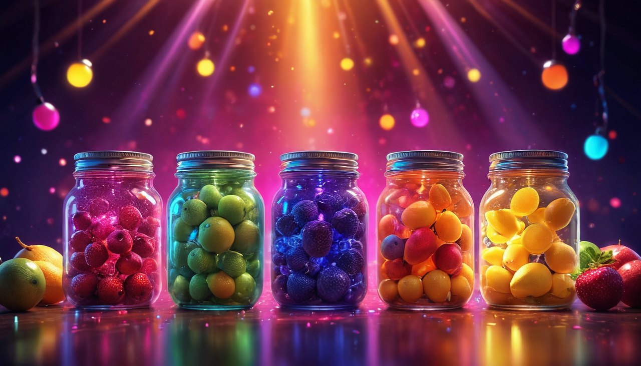 果醬罐(Jammin Jars)迪斯可水果叢集消除主題老虎機手遊 主題示意圖