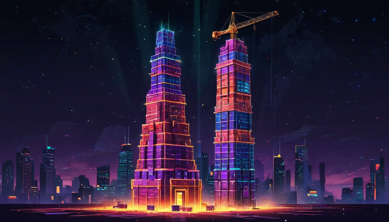塔樓衝刺 Tower Rush Galaxsys蓋塔Crash遊戲 風格示意圖